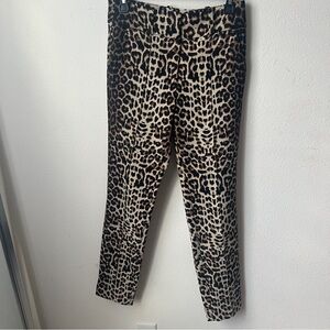 Veronica Beard Leopard Print Slim Ankle Trousers Size 2